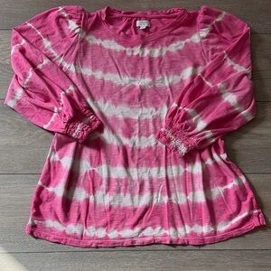 crown & ivy Pink Tie-Dye Long Sleeve Top SZ XXL